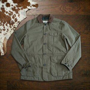 Olive Green Corduroy Collar Flannel Lined Barn Jacket